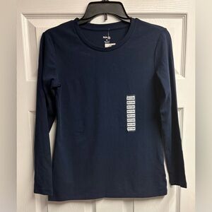 NWT Style & Co. Navy Basic Crewneck T-Shirt Size Petite Small